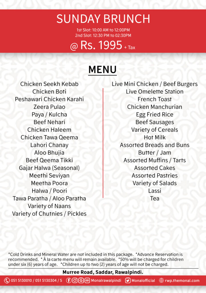 Monal Rawalpindi SUNDAY BRUNCH